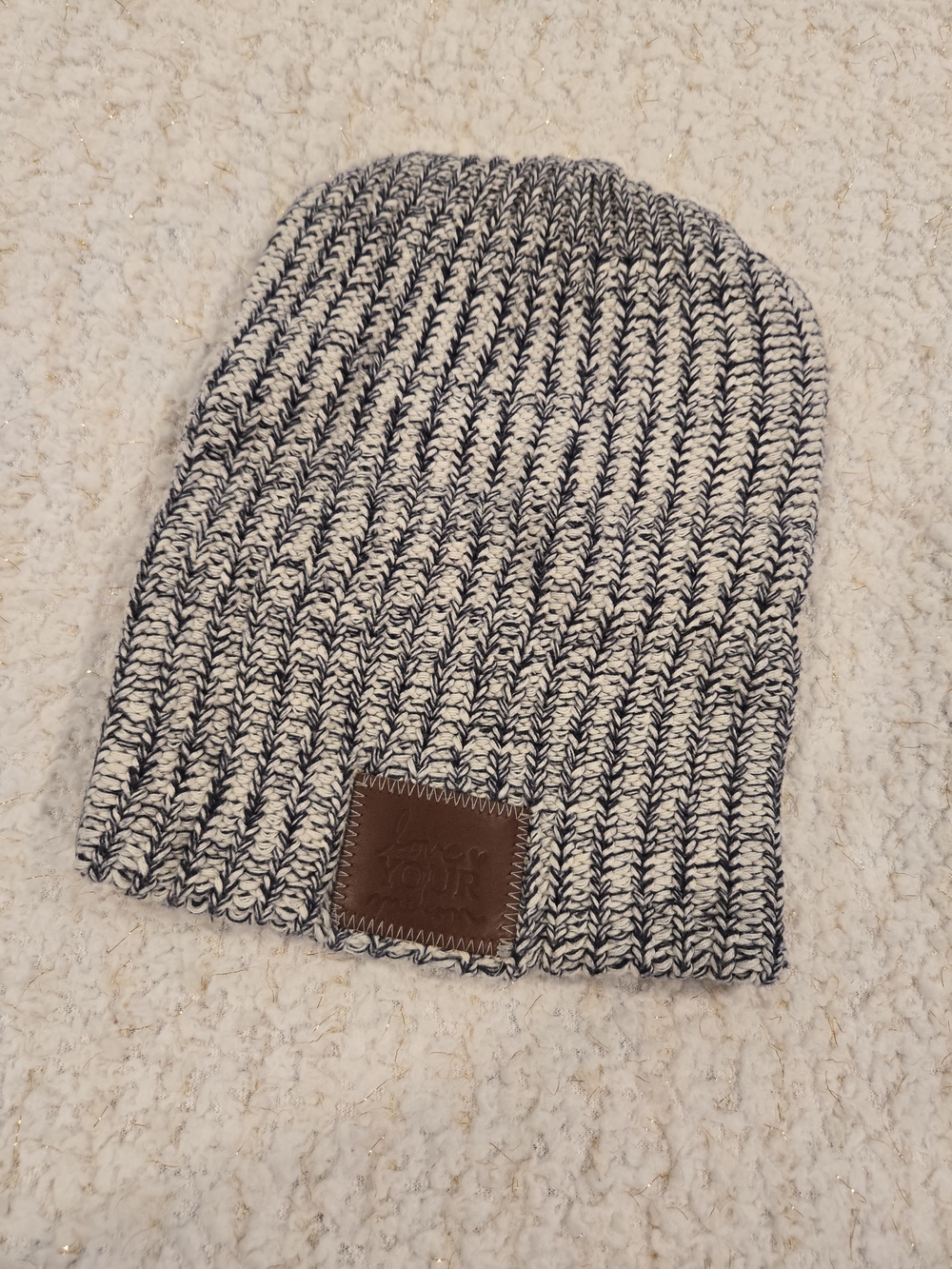 Love Your Melon Black & White Knit Beanie